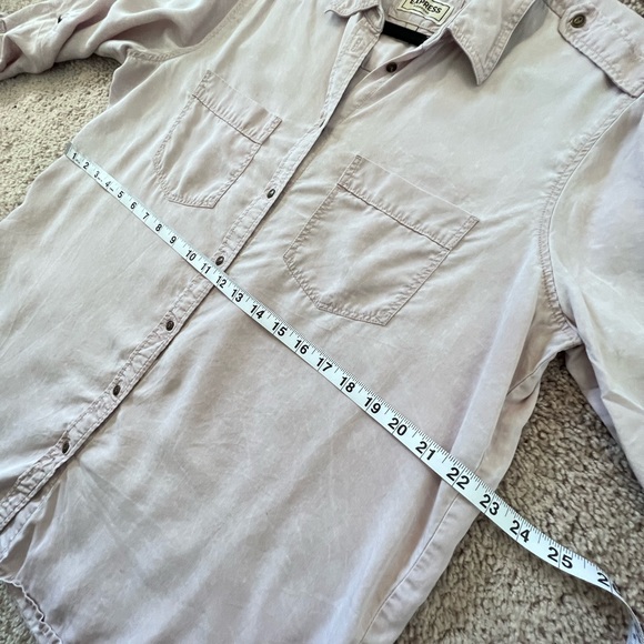 Express Light Pink Blush Long Sleeve Button Up Blouse - Picture 6 of 6